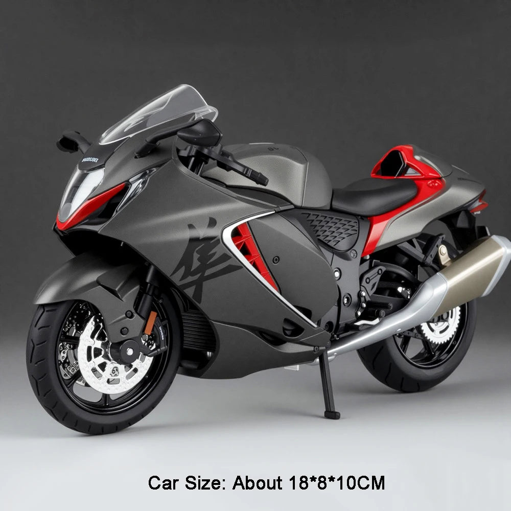 1:12 Hayabusa GSX250R Motorbike Toy Models Alloy Diecast Sound Light Shock Absorption Front Wheel Steering Miniature Motorcycles