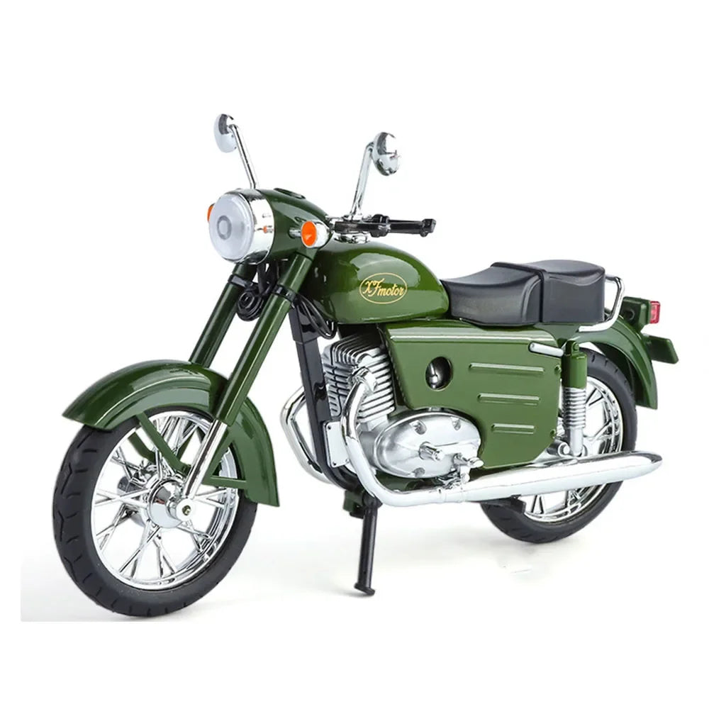 1:10 XF250 Motorcycle Alloy Diecast Models Cars Toy Wheel Steering with Light Miniature Motorcycles Children's Educational Toys