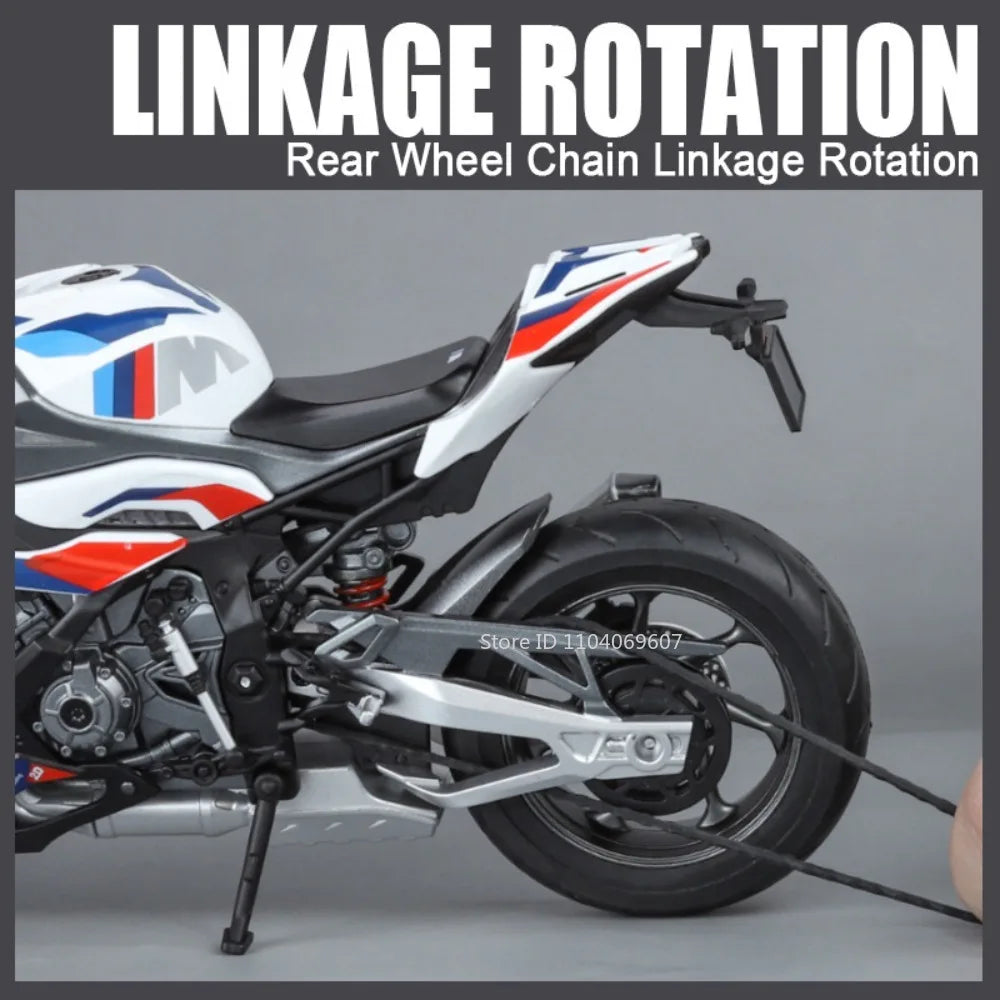 1:9 RR1000 Miniature Motorcycles Model Toys Alloy Diecast Rubber Tires Shock Absorption Simulation Motorcycle Models Boys Gifts