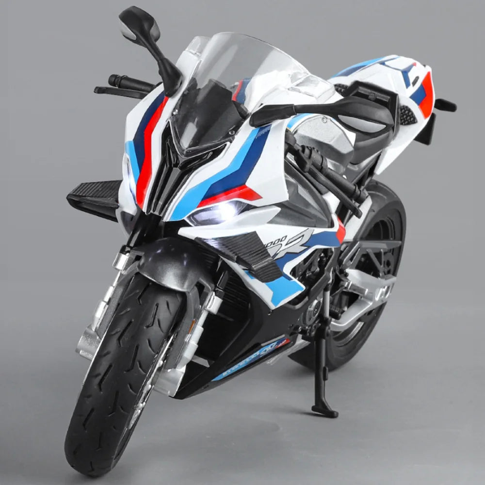 1:9 RR1000 Miniature Motorcycles Model Toys Alloy Diecast Rubber Tires Shock Absorption Simulation Motorcycle Models Boys Gifts