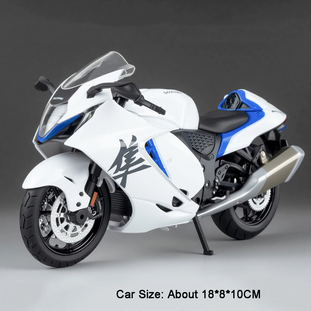 1:12 Hayabusa GSX250R Motorbike Toy Models Alloy Diecast Sound Light Shock Absorption Front Wheel Steering Miniature Motorcycles