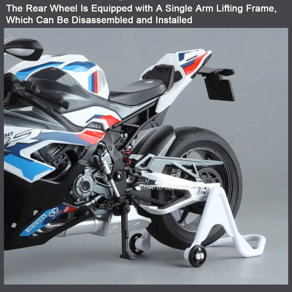 1:9 RR1000 Miniature Motorcycles Model Toys Alloy Diecast Rubber Tires Shock Absorption Simulation Motorcycle Models Boys Gifts