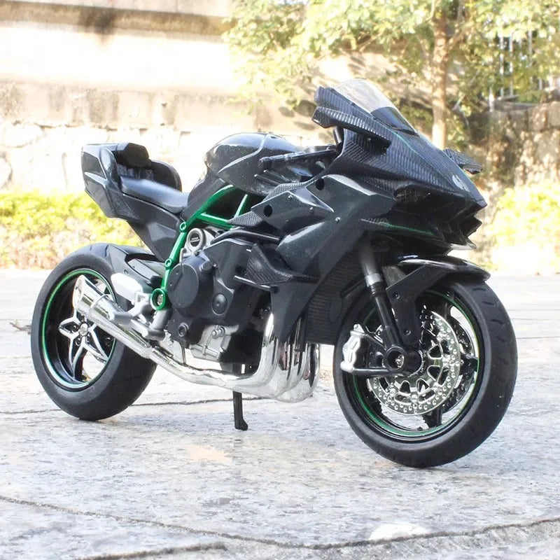 1:12 Toy Model H2R S1000RR Miniature Motorcycles Alloy Diecast Shock Absorption Rubber Tires Christmas Motorbike Gifts for Kids