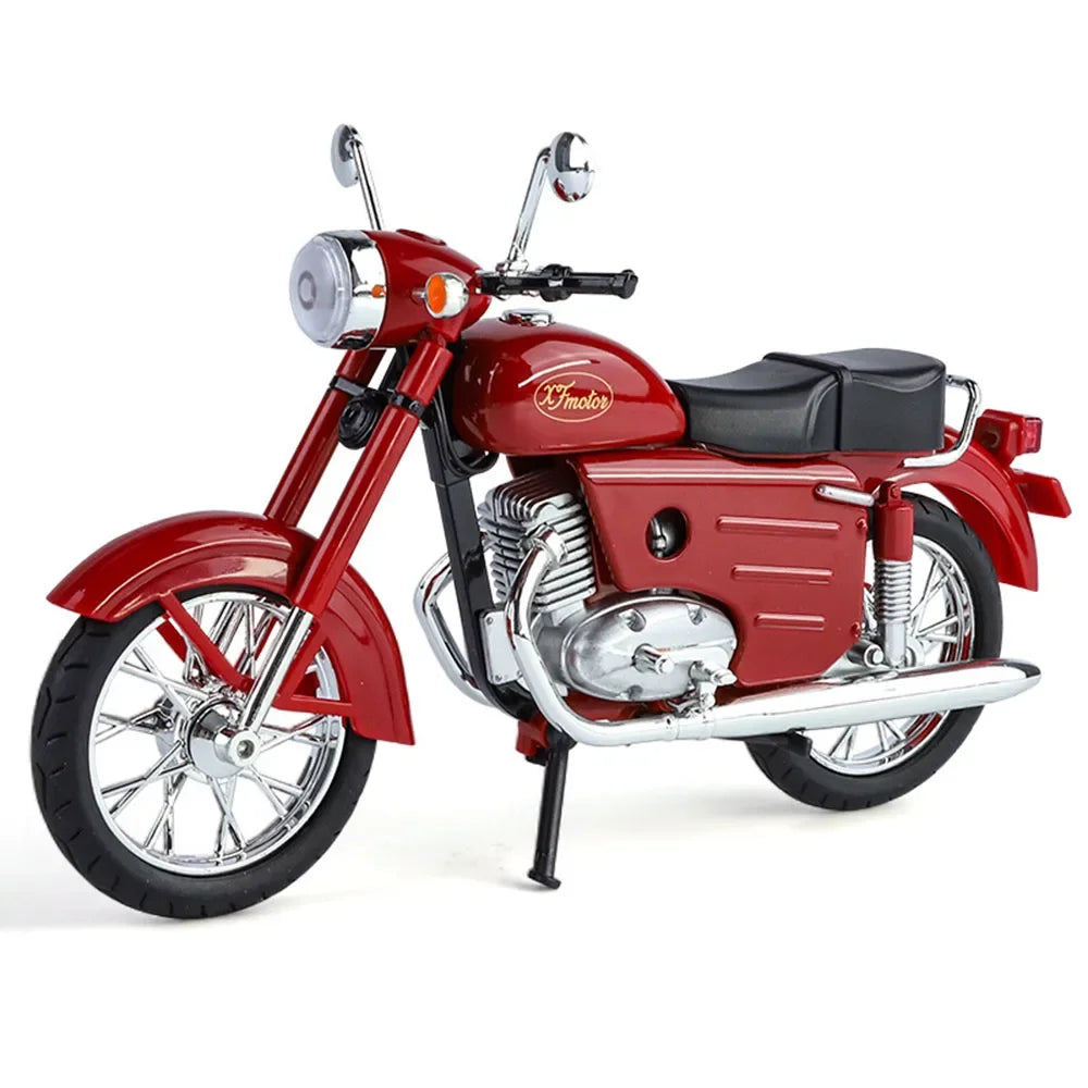 1:10 XF250 Motorcycle Alloy Diecast Models Cars Toy Wheel Steering with Light Miniature Motorcycles Children's Educational Toys
