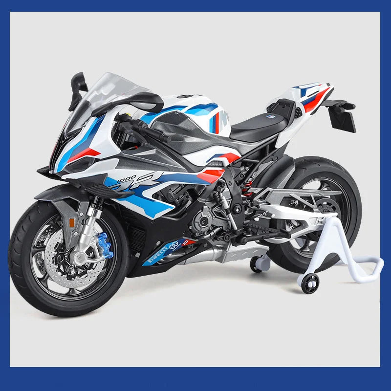 1:9 RR1000 Miniature Motorcycles Model Toys Alloy Diecast Rubber Tires Shock Absorption Simulation Motorcycle Models Boys Gifts