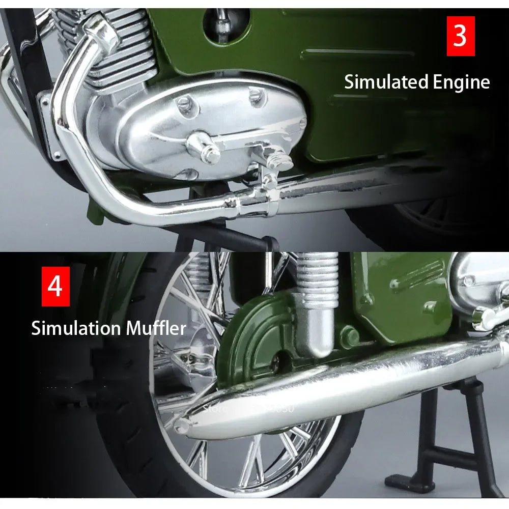 1:10 XF250 Motorcycle Alloy Diecast Models Cars Toy Wheel Steering with Light Miniature Motorcycles Children's Educational Toys