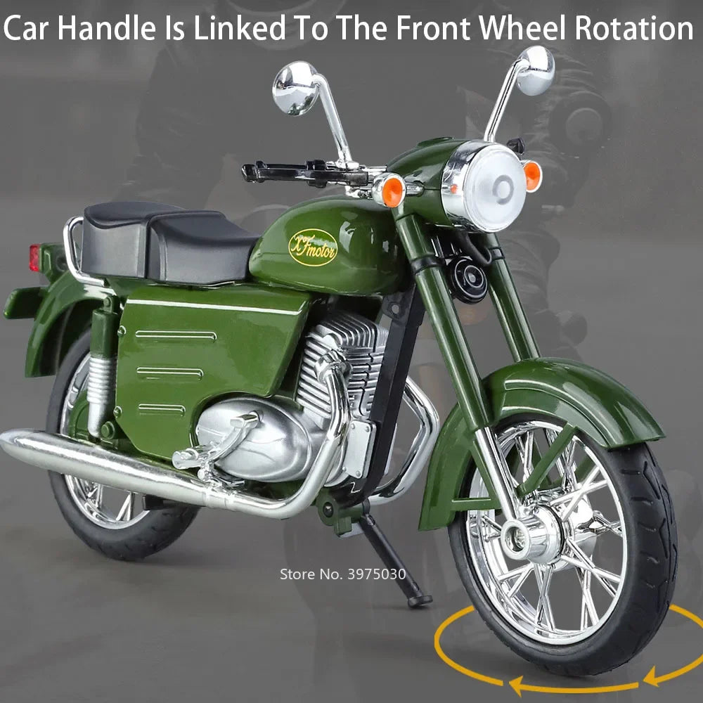 1:10 XF250 Motorcycle Alloy Diecast Models Cars Toy Wheel Steering with Light Miniature Motorcycles Children's Educational Toys